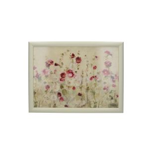 creative tops cushioned lap tray with cream watercolour poppy design