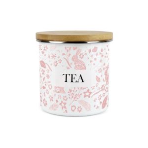 a pink rabbit design tea storage canister with airtight lid