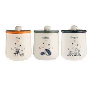 Price & Kensington Woodland Ceramic Storage Jar Set - Tea, Coffee & Sugar