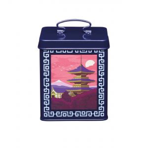 World of Flavours Printed Blue Carbon Steel Storage Tin 