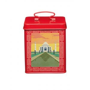 World of Flavours Printed Red Carbon Steel Storage Tin 