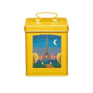 World of Flavours Printed Yellow Carbon Steel Storage Tin 