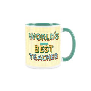 Purely Home Ceramic World's Best Teacher Turquoise Mug